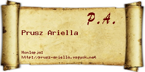 Prusz Ariella névjegykártya